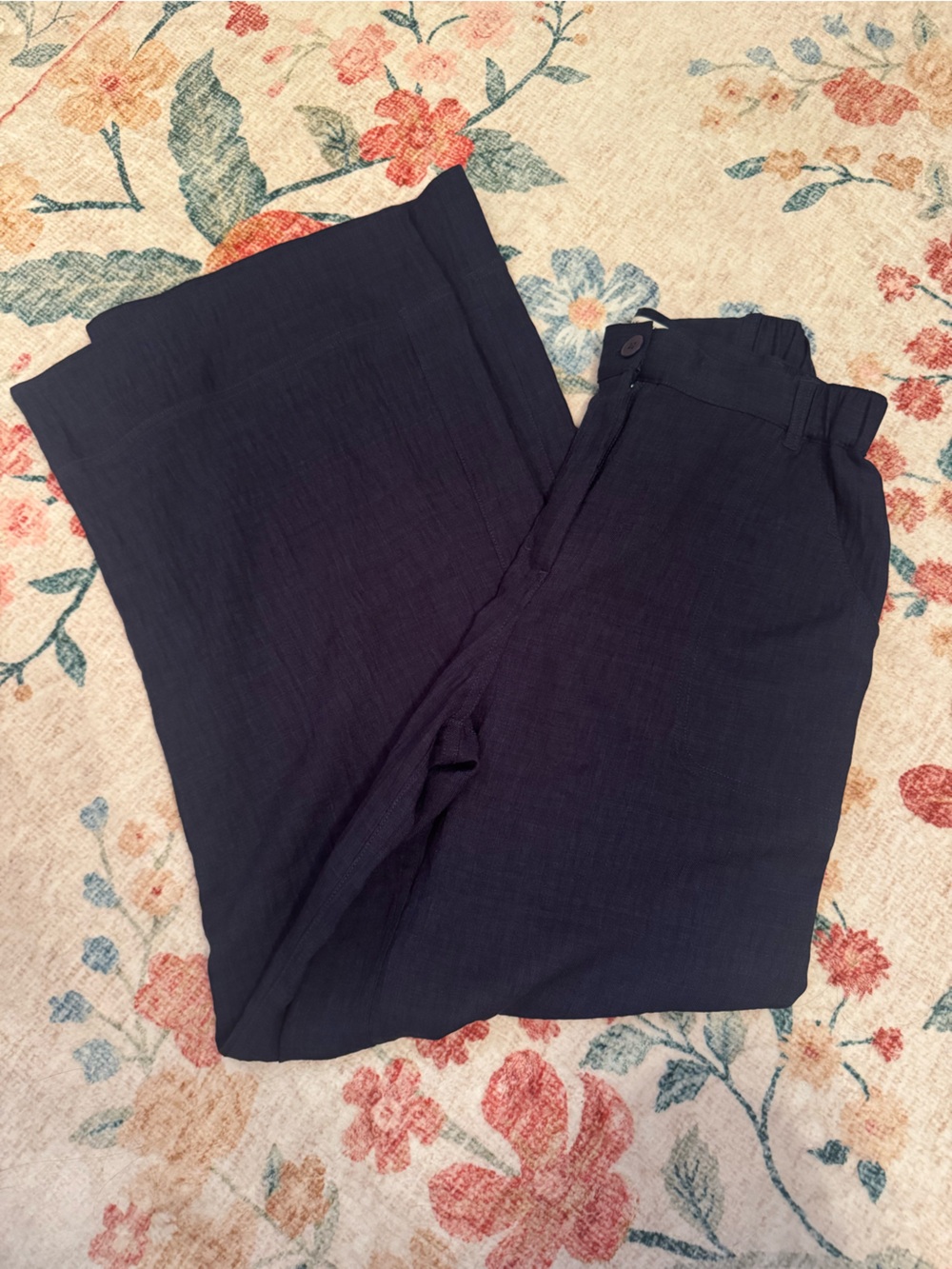 Max Studio Women's Navy Wide-Leg Trousers